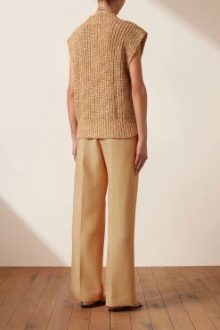Shona Joy BEST SELLERS OLIVIA VEST - CAMEL/MULTI