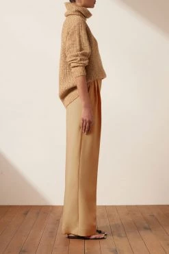 Shona Joy OLIVIA ROLL NECK JUMPER - CAMEL/MULTI TOPS