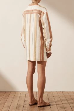 Shona Joy SUZANA LINEN BUTTON UP SHIRT TOPS