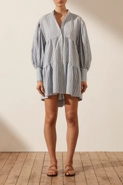 Shona Joy BEST SELLERS ROBERTA BALLOON SLEEVE TIERED MINI DRESS