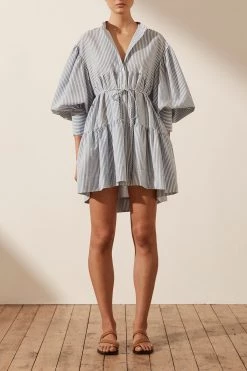 Shona Joy BEST SELLERS ROBERTA BALLOON SLEEVE TIERED MINI DRESS