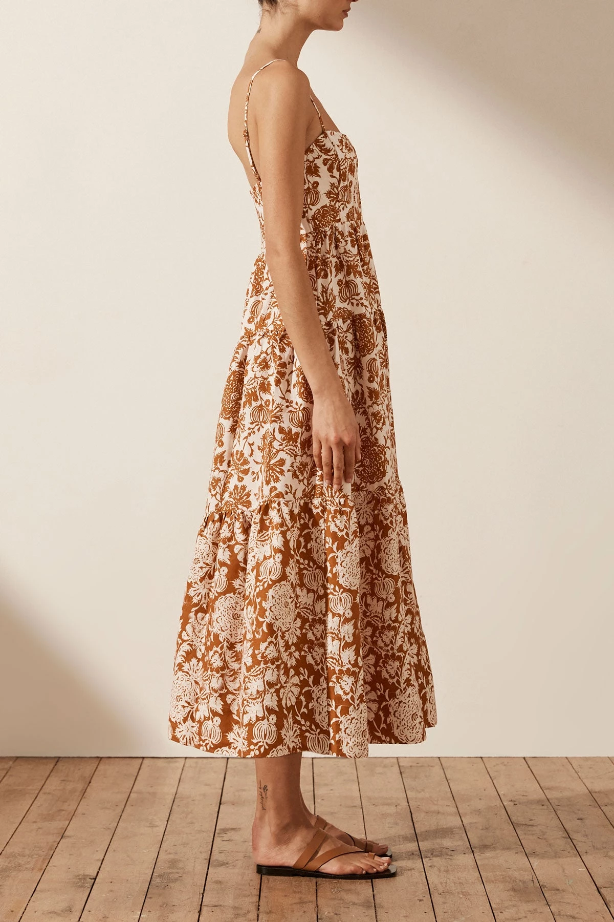 Shona Joy VITORIA LINEN CORDED TIERED MIDI DRESS DRESSES 4 Shona Joy VITORIA LINEN CORDED TIERED MIDI DRESS DRESSES