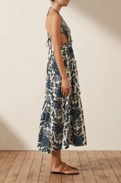 Shona Joy DIANA SHIRRED BACKLESS MIDI DRESS DRESSES