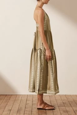 Shona Joy LIZETE BACKLESS HALTER MIDI DRESS