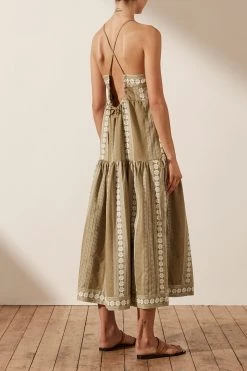 Shona Joy LIZETE BACKLESS HALTER MIDI DRESS