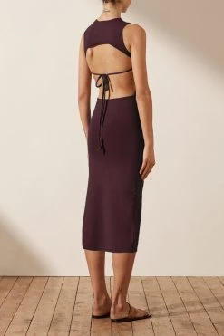 Shona Joy BASIC SLEEVELESS BACKLESS MIDI DRESS - COCOA DRESSES 9 Shona Joy BASIC SLEEVELESS BACKLESS MIDI DRESS - COCOA DRESSES