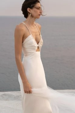 Shona Joy LA LUNE RUCHED BODICE MAXI DRESS - CREAM DRESSES