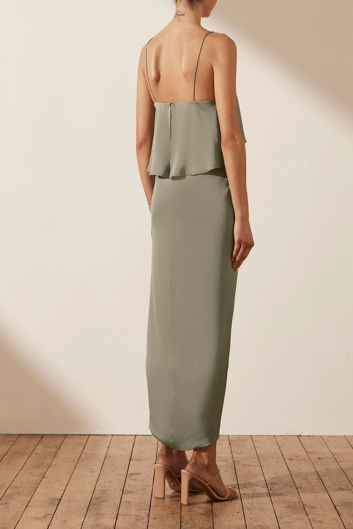 Shona Joy LUXE COCKTAIL FRILL DRESS - EUCALYPTUS 5 Shona Joy LUXE COCKTAIL FRILL DRESS - EUCALYPTUS