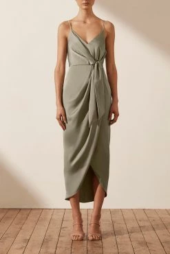 Shona Joy LUXE TIE FRONT COCKTAIL DRESS - EUCALYPTUS 8 Shona Joy LUXE TIE FRONT COCKTAIL DRESS - EUCALYPTUS
