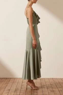 Shona Joy LUXE BIAS FRILL WRAP DRESS - EUCALYPTUS 10 Shona Joy LUXE BIAS FRILL WRAP DRESS - EUCALYPTUS
