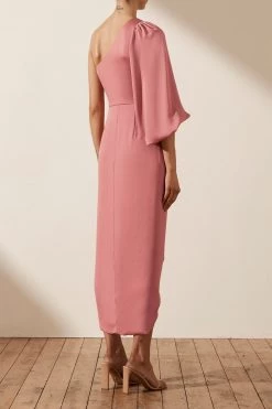 Shona Joy LUXE TIE FRONT ONE SHOULDER DRESS - ROSE 11 Shona Joy LUXE TIE FRONT ONE SHOULDER DRESS - ROSE