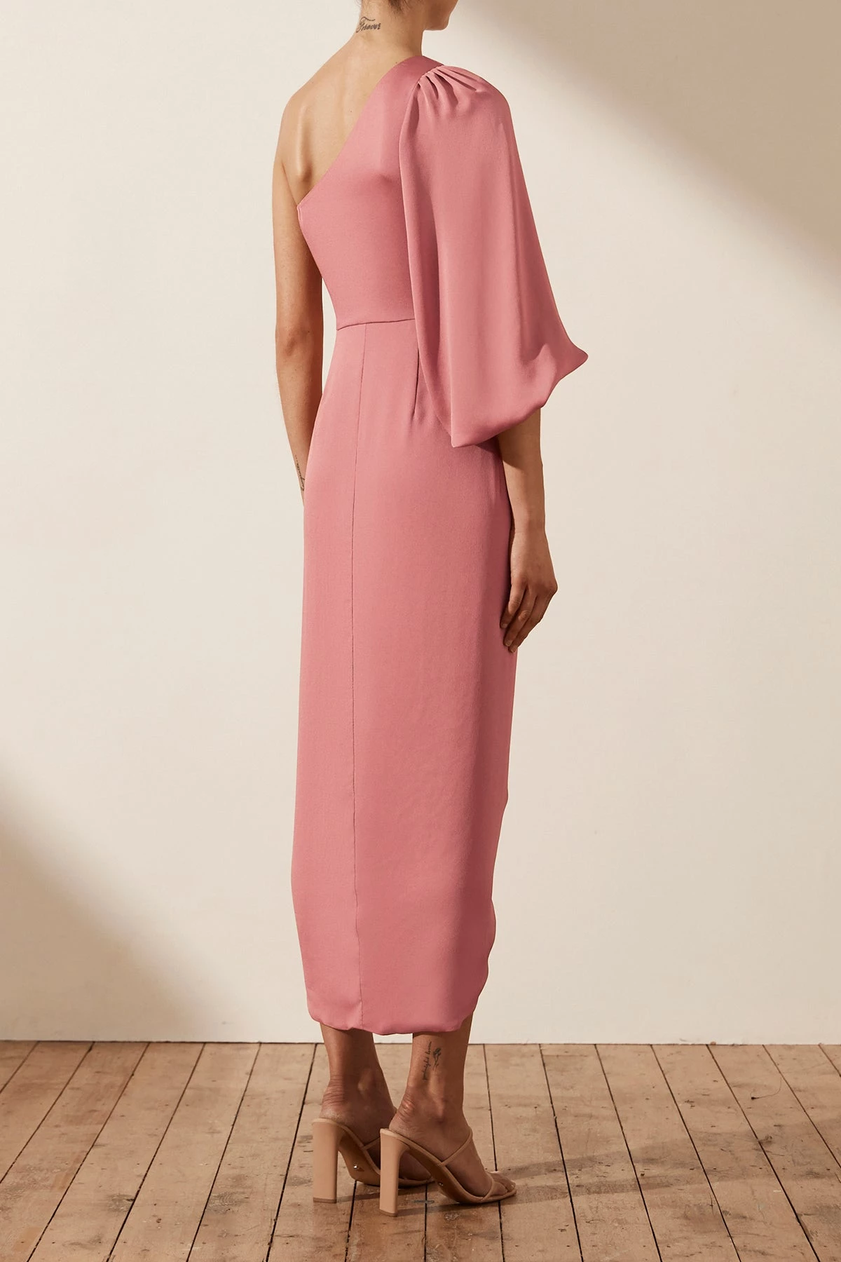 Shona Joy LUXE TIE FRONT ONE SHOULDER DRESS - ROSE 6 Shona Joy LUXE TIE FRONT ONE SHOULDER DRESS - ROSE