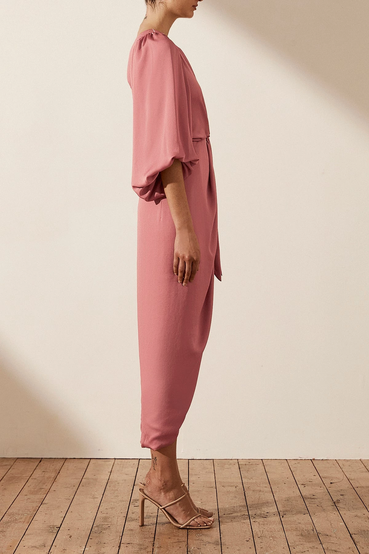 Shona Joy LUXE TIE FRONT ONE SHOULDER DRESS - ROSE 5 Shona Joy LUXE TIE FRONT ONE SHOULDER DRESS - ROSE
