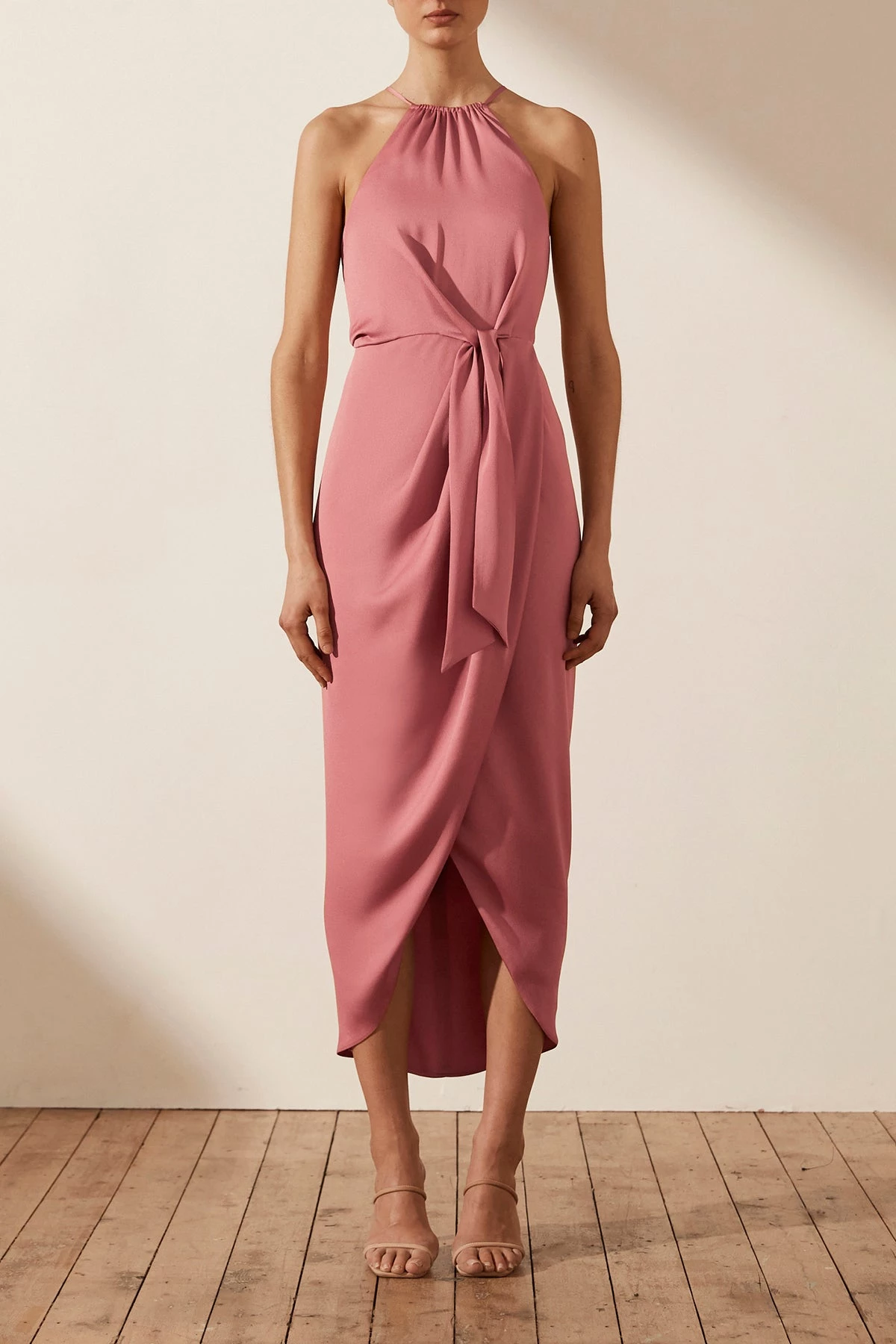 Shona Joy LUXE TIE FRONT SLEEVELESS MIDI DRESS - ROSE DRESSES 2 Shona Joy LUXE TIE FRONT SLEEVELESS MIDI DRESS - ROSE DRESSES