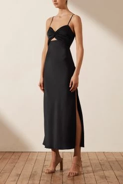 Shona Joy LUXE TWIST FRONT SLEEVELESS MIDI DRESS - ONYX DRESSES 7 Shona Joy LUXE TWIST FRONT SLEEVELESS MIDI DRESS - ONYX DRESSES