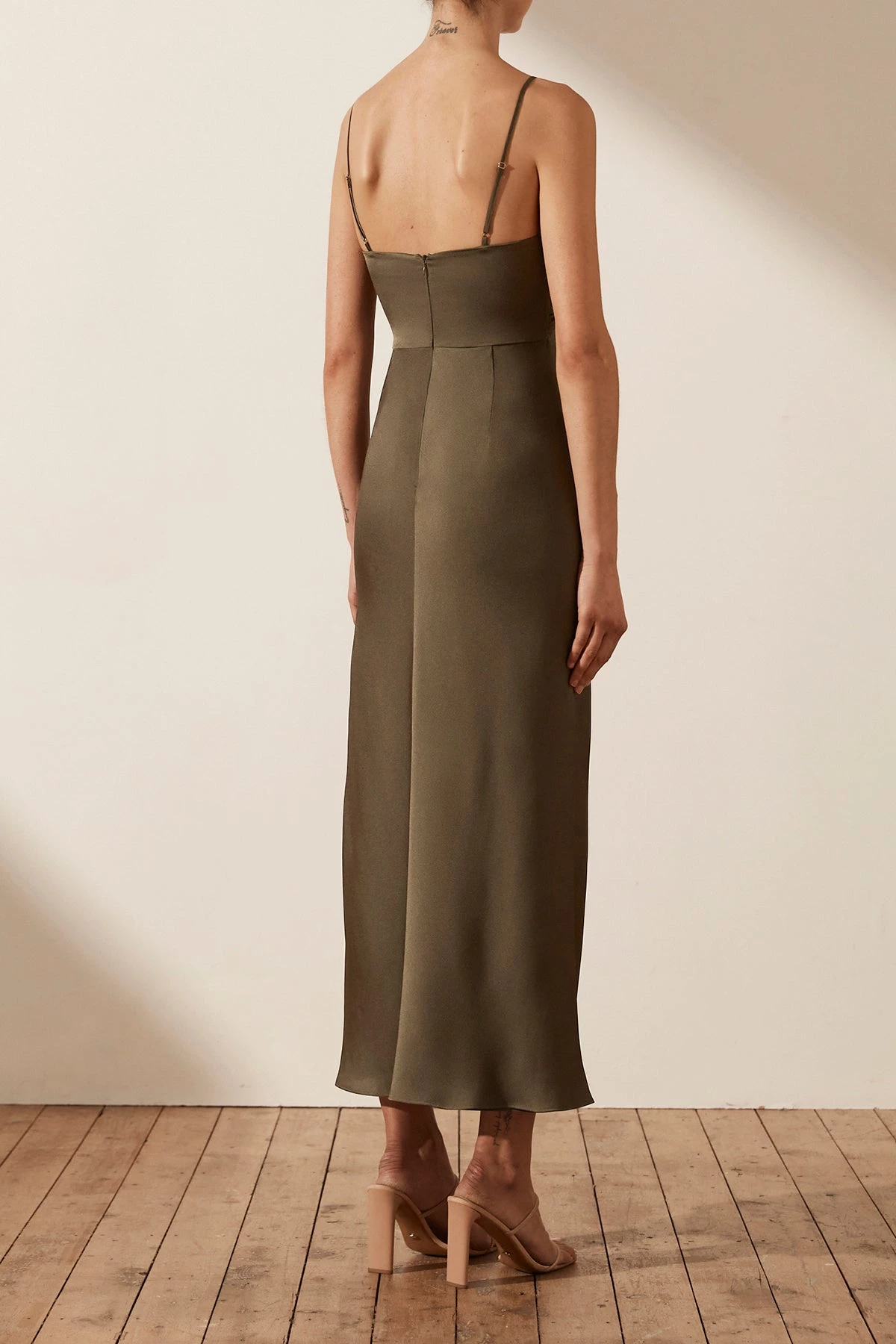 Shona Joy LUXE TWIST FRONT SLEEVELESS MIDI DRESS - PINE 6 Shona Joy LUXE TWIST FRONT SLEEVELESS MIDI DRESS - PINE