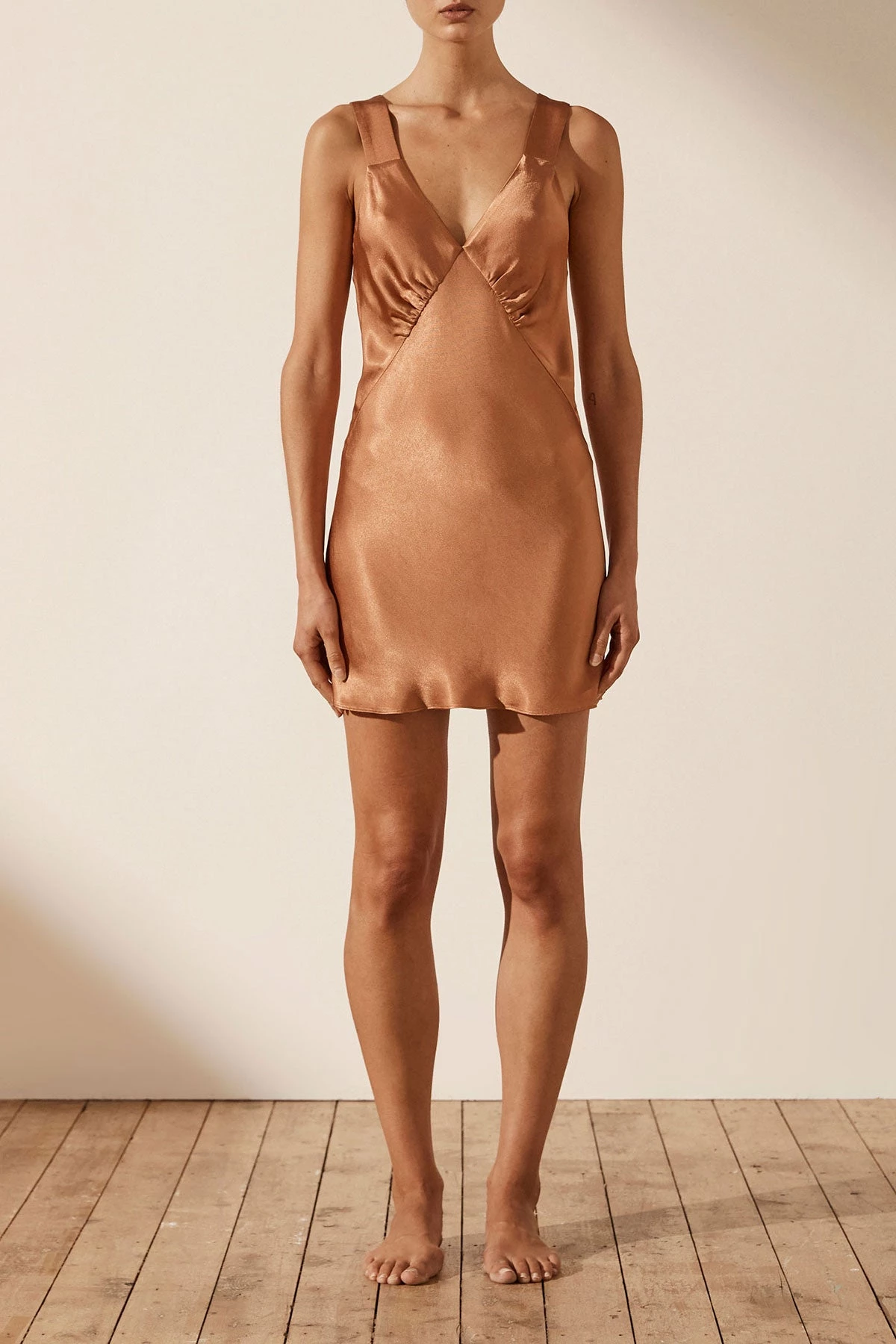 Shona Joy LA LUNE LOUNGE PLUNGED SLIP DRESS - COPPER 3 Shona Joy LA LUNE LOUNGE PLUNGED SLIP DRESS - COPPER