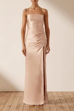 Shona Joy DRESSES LA LUNE RUCHED MAXI DRESS - DESERT ROSE 8 Shona Joy DRESSES LA LUNE RUCHED MAXI DRESS - DESERT ROSE