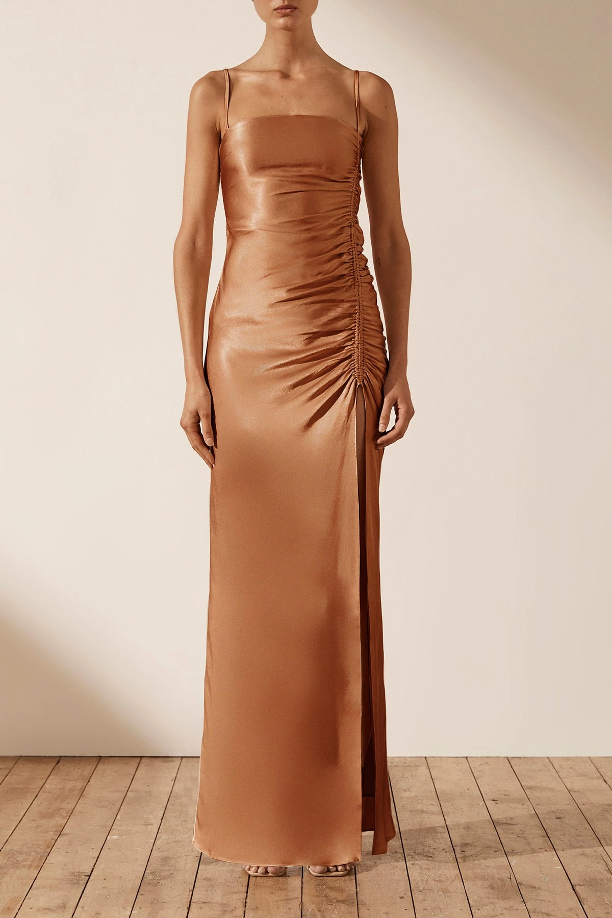 Shona Joy LA LUNE RUCHED MAXI DRESS - COPPER 3 Shona Joy LA LUNE RUCHED MAXI DRESS - COPPER