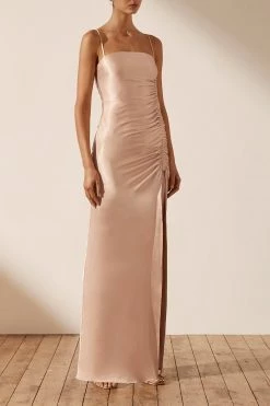 Shona Joy DRESSES LA LUNE RUCHED MAXI DRESS - DESERT ROSE 9 Shona Joy DRESSES LA LUNE RUCHED MAXI DRESS - DESERT ROSE