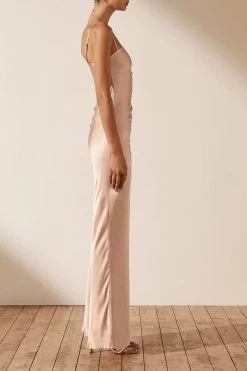 Shona Joy DRESSES LA LUNE RUCHED MAXI DRESS - DESERT ROSE 10 Shona Joy DRESSES LA LUNE RUCHED MAXI DRESS - DESERT ROSE