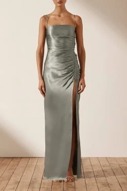 Shona Joy LA LUNE RUCHED MAXI DRESS - SAGE DRESSES
