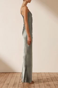 Shona Joy LA LUNE RUCHED MAXI DRESS - SAGE DRESSES
