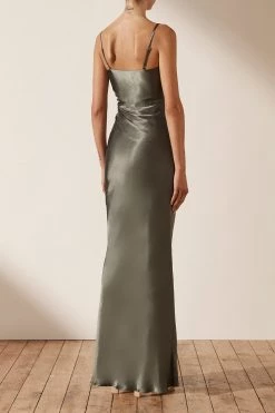 Shona Joy LA LUNE RUCHED MAXI DRESS - OLIVE DRESSES 11 Shona Joy LA LUNE RUCHED MAXI DRESS - OLIVE DRESSES