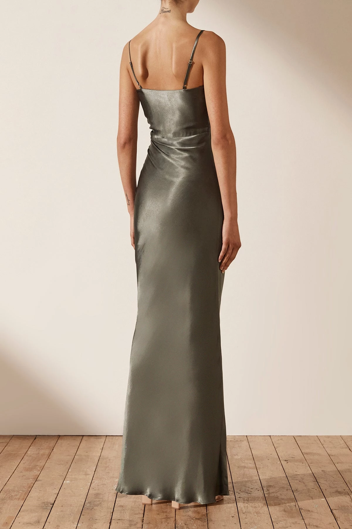 Shona Joy LA LUNE RUCHED MAXI DRESS - OLIVE DRESSES 6 Shona Joy LA LUNE RUCHED MAXI DRESS - OLIVE DRESSES