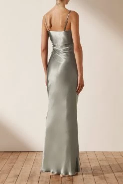 Shona Joy LA LUNE RUCHED MAXI DRESS - SAGE DRESSES