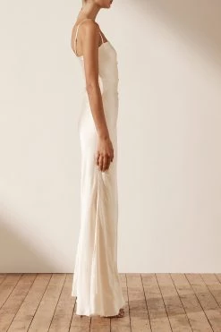 Shona Joy DRESSES LA LUNE RUCHED MAXI DRESS - CREAM