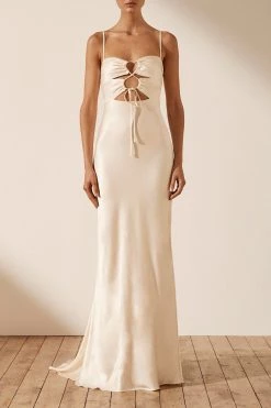 Shona Joy LA LUNE LACE FRONT MAXI DRESS - CREAM DRESSES 8 Shona Joy LA LUNE LACE FRONT MAXI DRESS - CREAM DRESSES