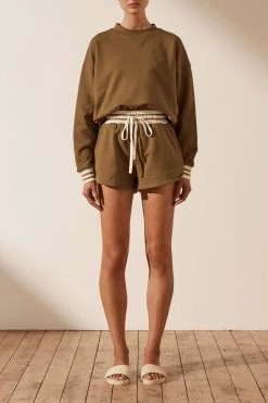 Shona Joy SJ CURVED HEM SHORT - CUMIN KNITWEAR