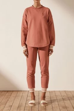 Shona Joy SJ LOGO CURVED HEM JUMPER - RHUBARB 7 Shona Joy SJ LOGO CURVED HEM JUMPER - RHUBARB