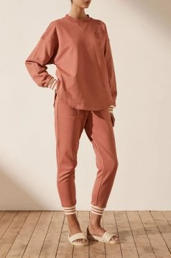 Shona Joy SJ LOGO CURVED HEM JUMPER - RHUBARB 8 Shona Joy SJ LOGO CURVED HEM JUMPER - RHUBARB