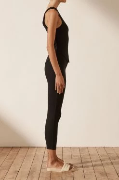 Shona Joy SJ RIB LEGGINGS - BLACK KNITWEAR