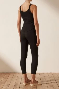 Shona Joy SJ RIB LEGGINGS - BLACK KNITWEAR