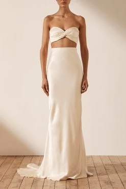 Shona Joy LA LUNE HIGH WAIST MAXI SKIRT - CREAM SKIRTS 8 Shona Joy LA LUNE HIGH WAIST MAXI SKIRT - CREAM SKIRTS