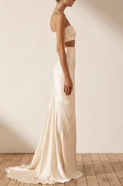 Shona Joy LA LUNE HIGH WAIST MAXI SKIRT - CREAM SKIRTS 10 Shona Joy LA LUNE HIGH WAIST MAXI SKIRT - CREAM SKIRTS