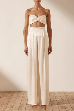 Shona Joy TOPS LA LUNE TWIST FRONT BRA TOP - CREAM