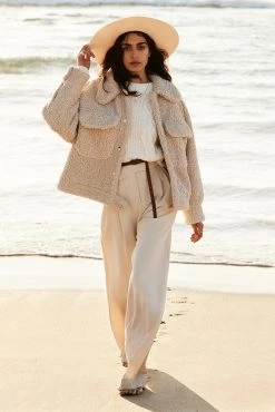 Shona Joy IVY HIGH WAISTED TAILORED PANT - BONE 10 Shona Joy IVY HIGH WAISTED TAILORED PANT - BONE