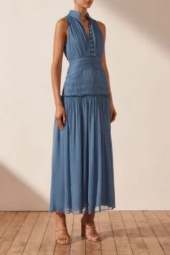 Shona Joy NOEMI SLEEVELESS BUTTON UP MIDI DRESS - OCEAN DRESSES 7 Shona Joy NOEMI SLEEVELESS BUTTON UP MIDI DRESS - OCEAN DRESSES