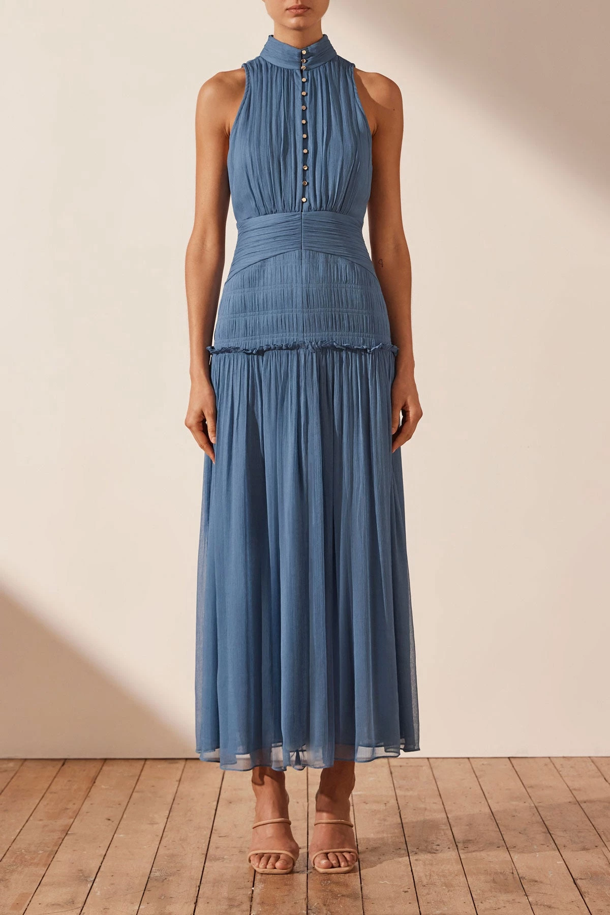 Shona Joy NOEMI SLEEVELESS BUTTON UP MIDI DRESS - OCEAN DRESSES 2 Shona Joy NOEMI SLEEVELESS BUTTON UP MIDI DRESS - OCEAN DRESSES