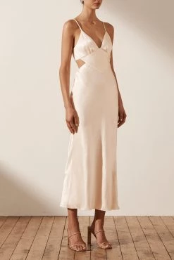 Shona Joy LA LUNE BACKLESS MIDI DRESS - CREAM 9 Shona Joy LA LUNE BACKLESS MIDI DRESS - CREAM