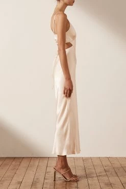 Shona Joy LA LUNE BACKLESS MIDI DRESS - CREAM 10 Shona Joy LA LUNE BACKLESS MIDI DRESS - CREAM