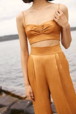 Shona Joy TOPS ALMA OPEN BACK BRALETTE - TURMERIC