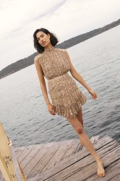 Shona Joy AMBAR SLEEVELESS RUCHED MINI DRESS