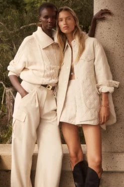 Shona Joy ALESSIA OVERSIZED QUILTED JACKET - CHALK BEST SELLERS