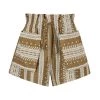 Shona Joy ATLAS LINEN PAPERBAG SHORT - CUMIN/CREAM