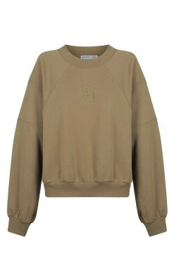 Shona Joy SJ LOGO BATWING SWEATER - BAY LEAF TOPS